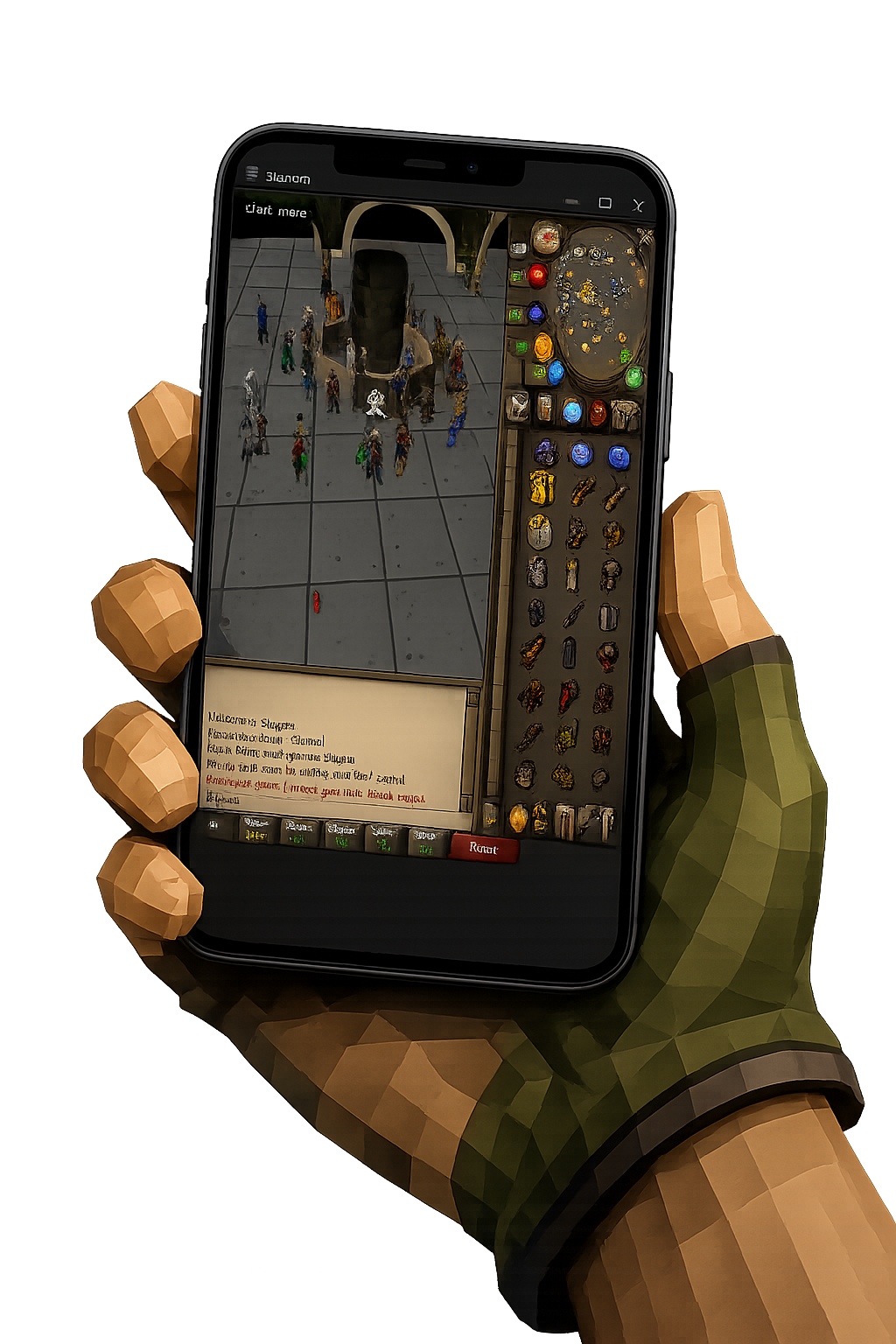 Slayora RSPS Mobile launcher on a phone