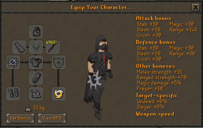 Boss drop weapon equipment preview