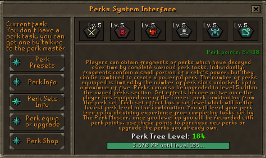 Perk Master exchange interface