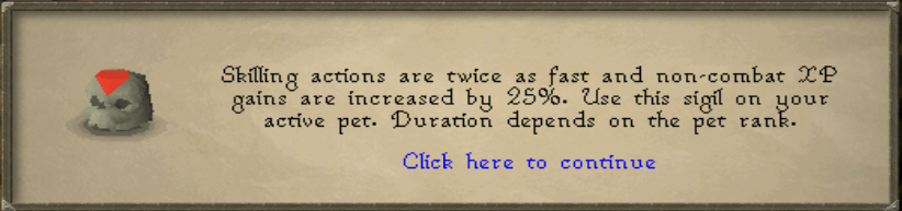 God Mode Skilling Sigil effect description