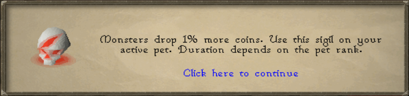 Penny Pincher Sigil effect description