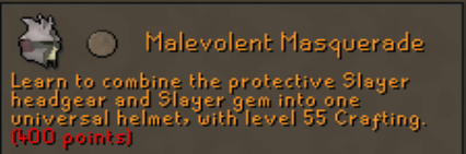 Malevolent Masquerade reward
