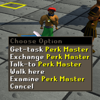 Perk Master location and interaction
