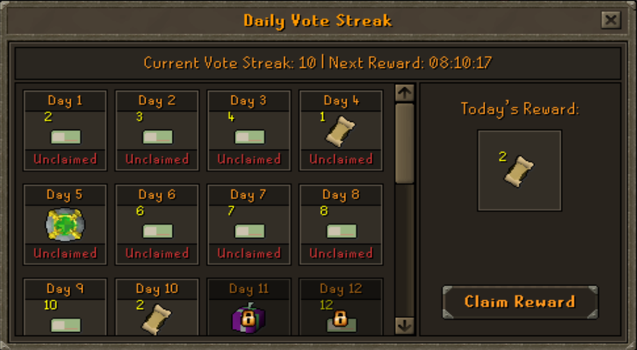 Vote point store and voting rewards